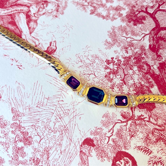 DIOR “Gripoix” Pendant Gold Plated Authentic Christian Dior Necklace - Picture 3 of 6